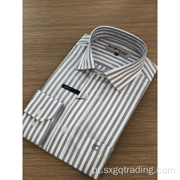 Camisa masculina de manga comprida com bordado requintado